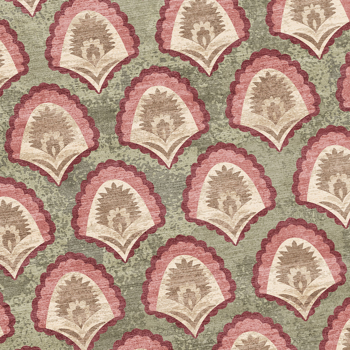 Vintage rug - Sage Pattern Green