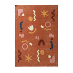 Washable children’s rug - Billy Shapes Terracotta