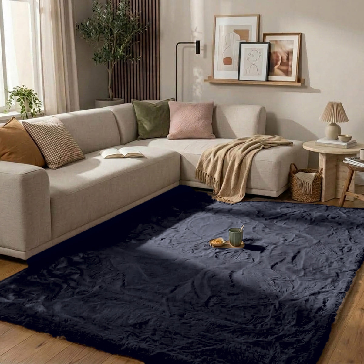 Soft High Pile Rug - Comfy Supreme Dark Blue