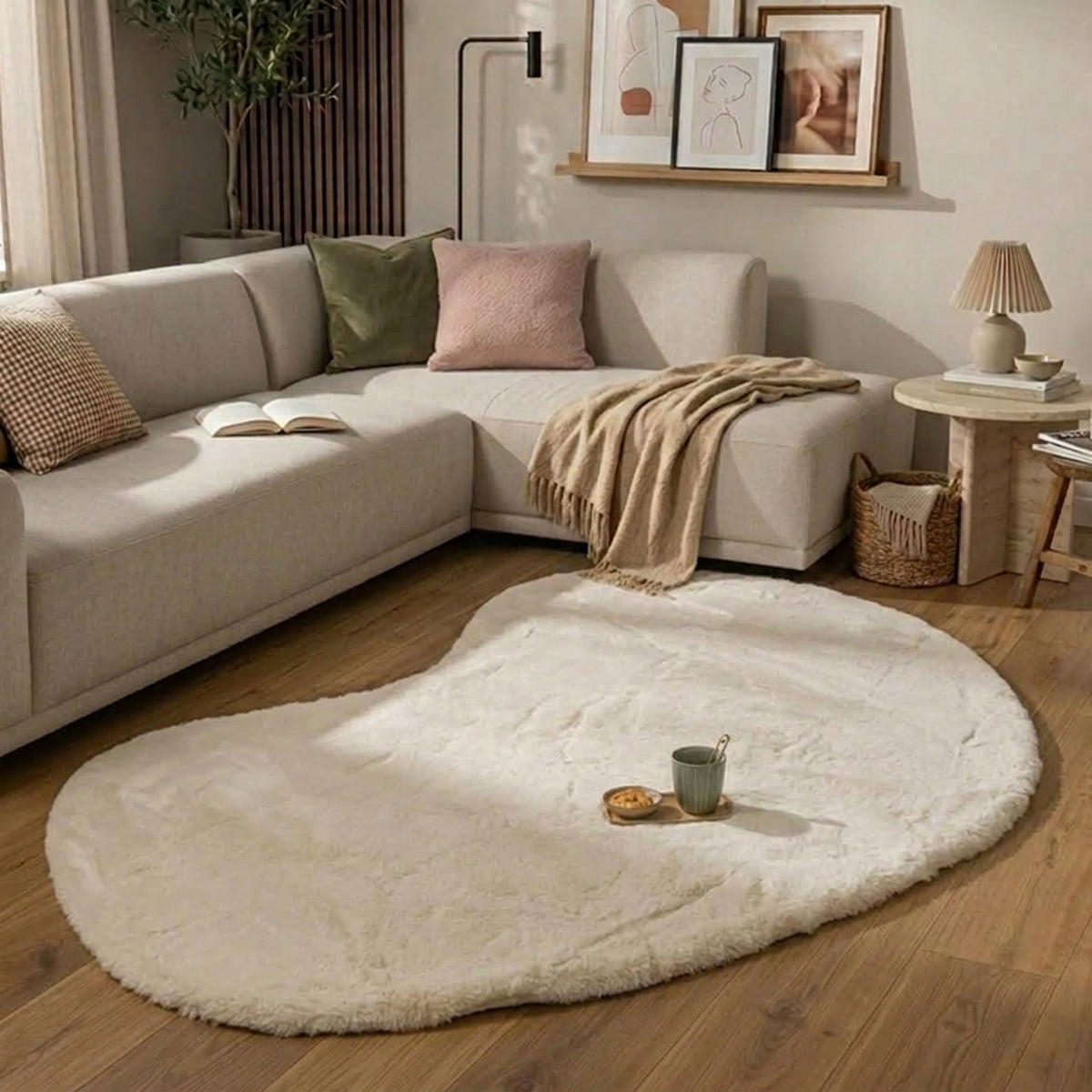 Fluffig matta | Comfy Supreme Ripple gräddvit