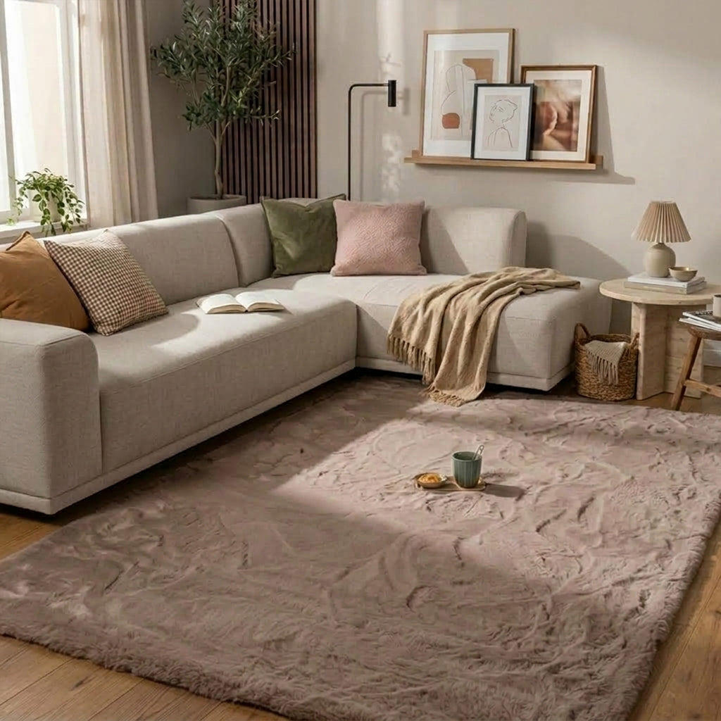 Fluffig matta | Comfy Supreme taupe hos Volero
