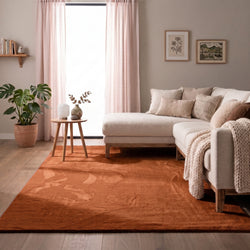 Mjuk fluffig matta | Cozy terrakotta hos Volero