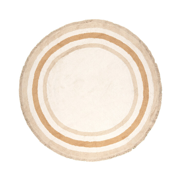 Rund tvättbar barnmatta - Milo Beige - product