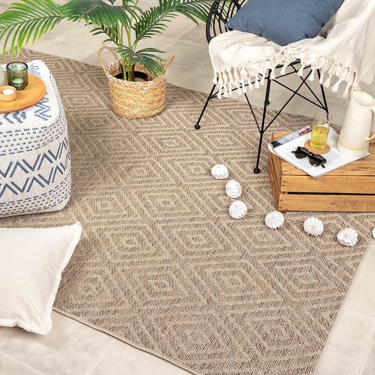 Utomhusmatta I Jute - Fora Tile Natur