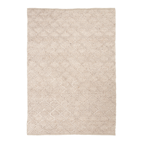 Vävd Matta I Ull - Knit Beige - sfeer