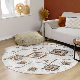 Rund berbermatta - Blend Aztec Terra