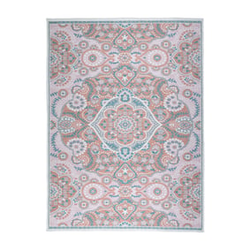 Bohemisk Utomhusmatta - Vedra Medaillon Rosa - sfeer