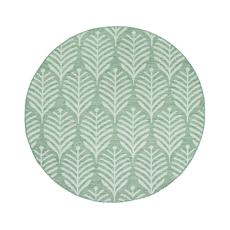 Rund Utomhusmatta - Summer Leaves Grön - product