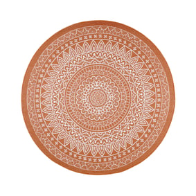 Rund Utomhusmatta - Summer Aztec Terrakotta - sfeer