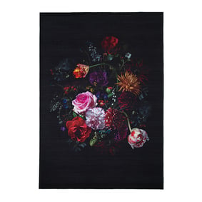 Blommig Matta - Florine Svart/Rosa - sfeer