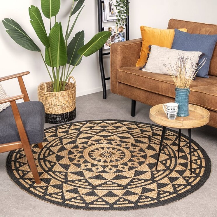 Rund Jute Matta - Henna Maya Natur