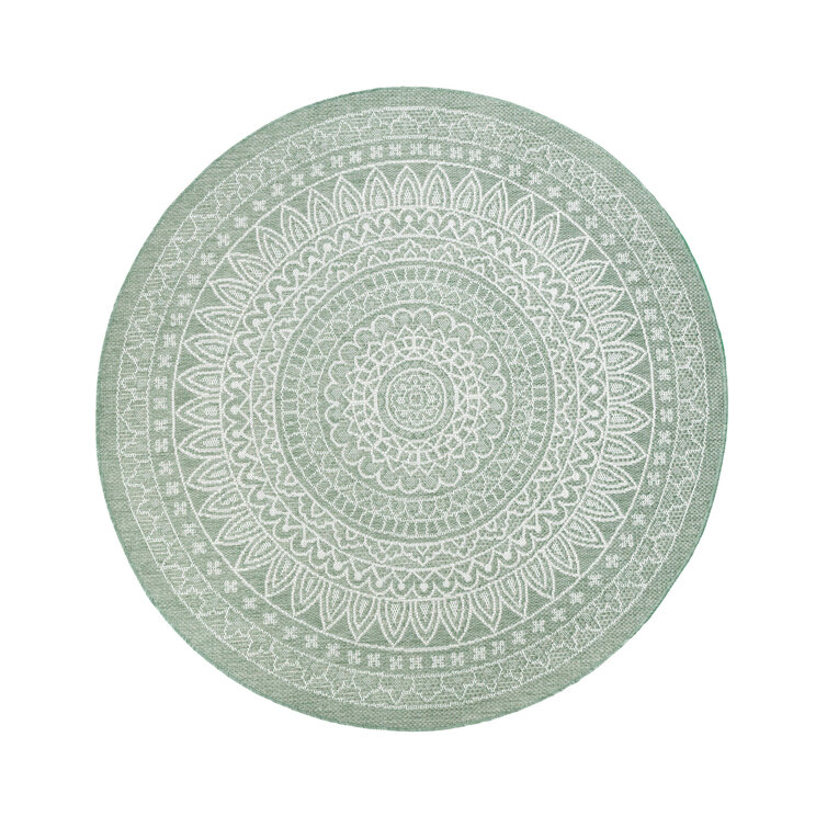 Rund Utomhusmatta - Summer Aztec Grön - product
