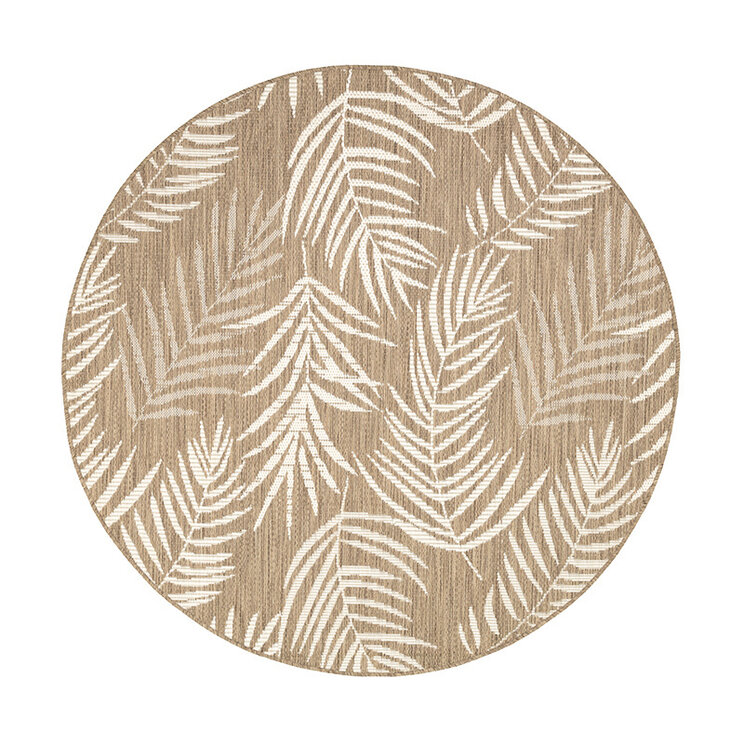 Rund Utomhusmatta - Malta Leaves Natur - product