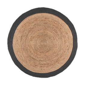 Jute Matta - Fair Rund Natur/Svart - sfeer
