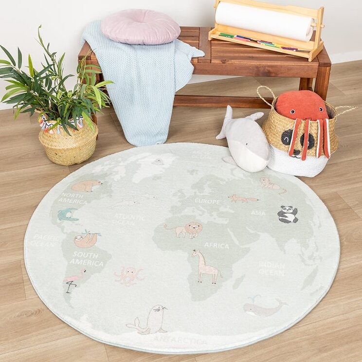 Rund Barnmatta - Globe Mintgrön