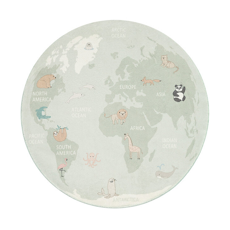 Rund Barnmatta - Globe Mintgrön - product