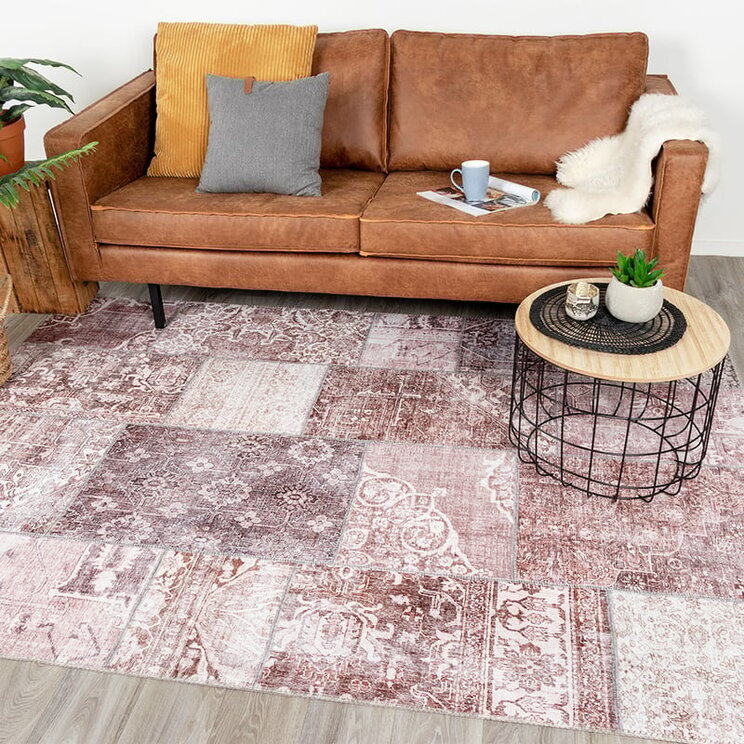 Lapptäckesmatta  - Lago Patchwork Röd/Rosa