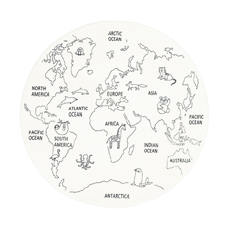 Rund Barnmatta - Globe Gräddvit - product