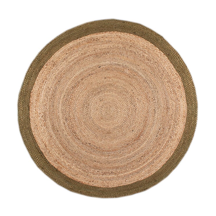 Jute Matta - Fair Rund Natur/Grönt - product