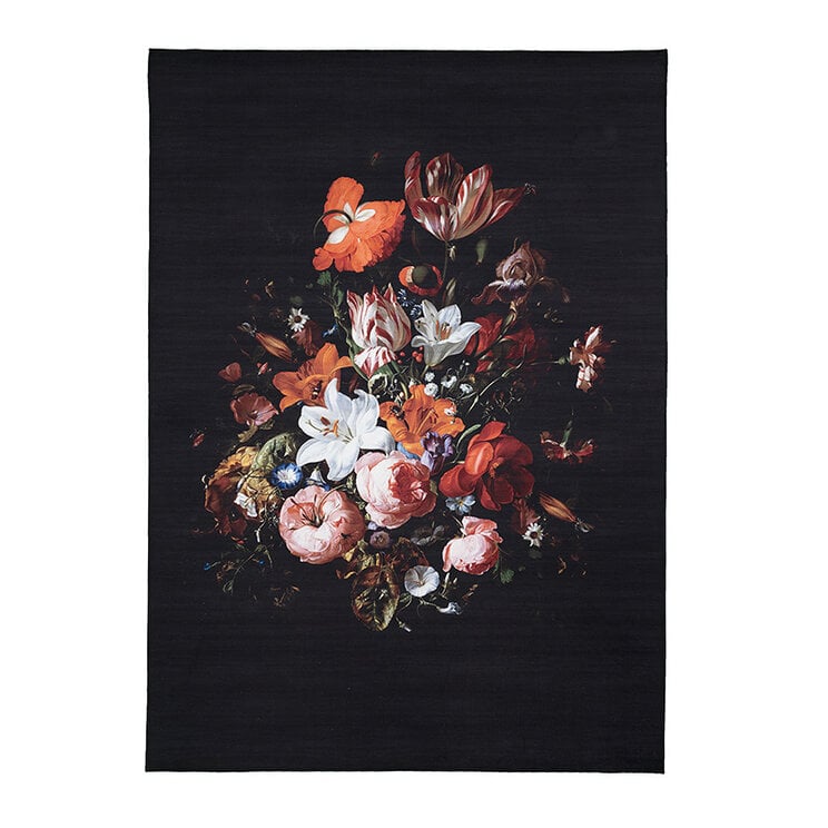 Blommig Matta - Florine Svart/Orange - product