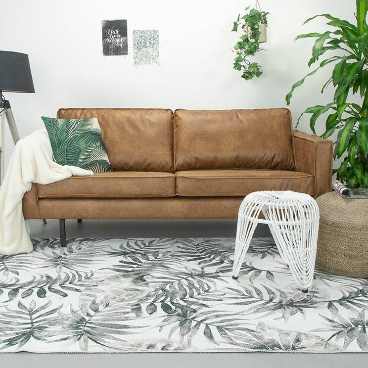 Botanisk Matta - Palmier Leaves Grå