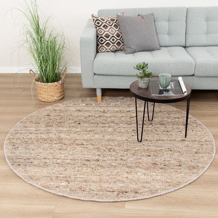 Rund Ullmatta - Feline Taupe/Melerad
