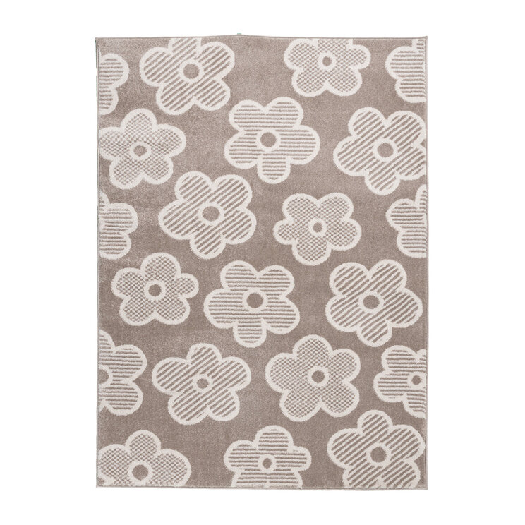 Barnrumsmatta - Bowie Flower Taupe - product