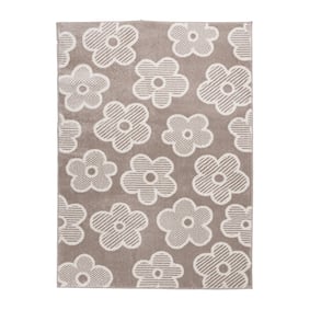 Barnrumsmatta - Bowie Flower Taupe - sfeer