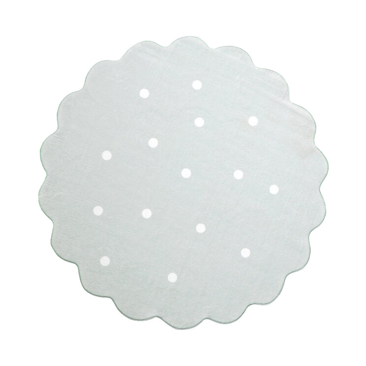 Rund Matta För Barnrum - Cloudy Dots Mintgrön - product