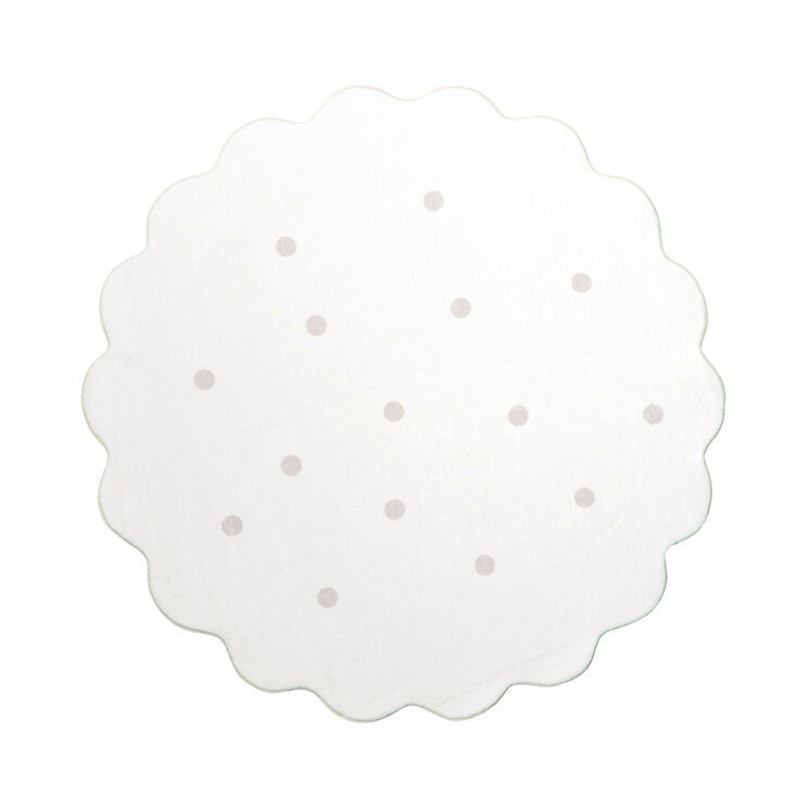 Rund Matta För Barnrum - Cloudy Dots Vit - product