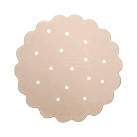 Rund Matta För Barnrum - Cloudy Dots Beige - sfeer