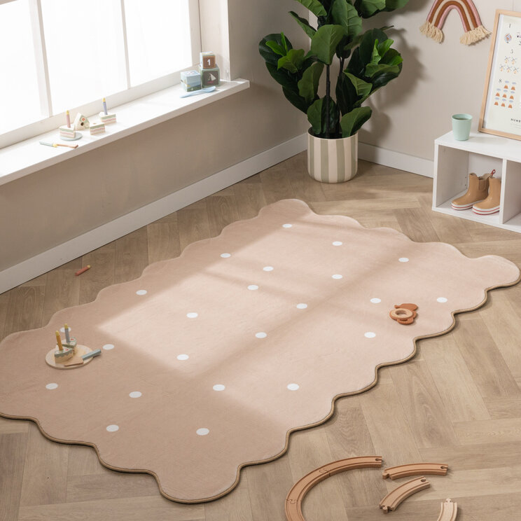 Barnrumsmatta - Cloudy Dots Beige