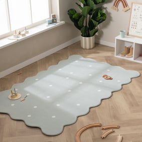 Barnrumsmatta - Cloudy Dots Mintgrön