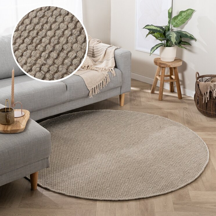 Rund Ullmatta - Bliss Beige/Brun