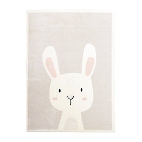 Tvättbar Barnmatta- - Simba Bunny Vit - sfeer