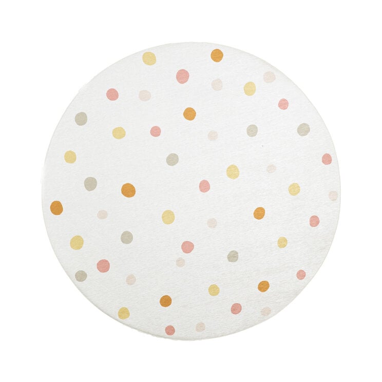 Rund Tvättbar Barnmatta - Evi Confetti Flerfärgad - product