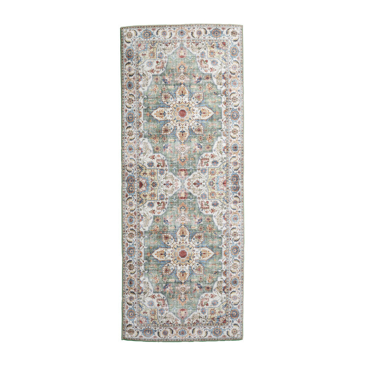 Tvättbar Löpare - Domingo Mandala Olivgrön - product