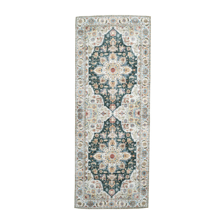 Tvättbar Löpare - Domingo Mandala Mörkgrön - product