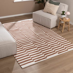 Randig Modern Matta - Dazzle Blocks Brun/Vit