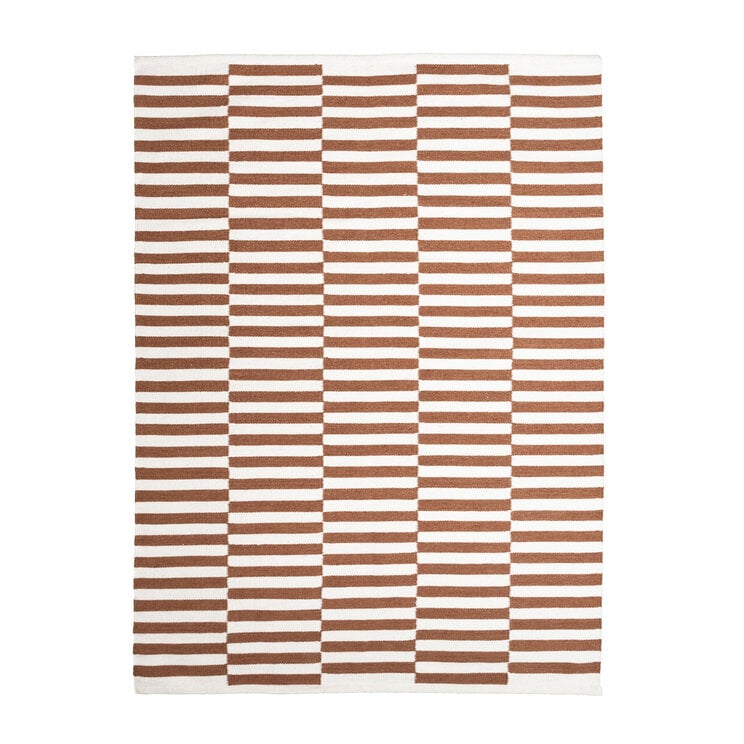 Randig Modern Matta - Dazzle Blocks Brun/Vit - product