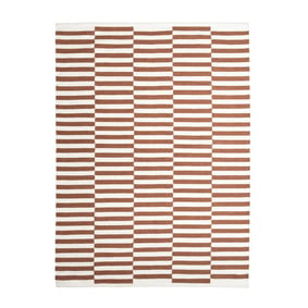 Randig Modern Matta - Dazzle Blocks Brun/Vit - sfeer