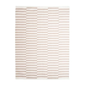 Randig Modern Matta - Dazzle Blocks Beige/Vit - sfeer