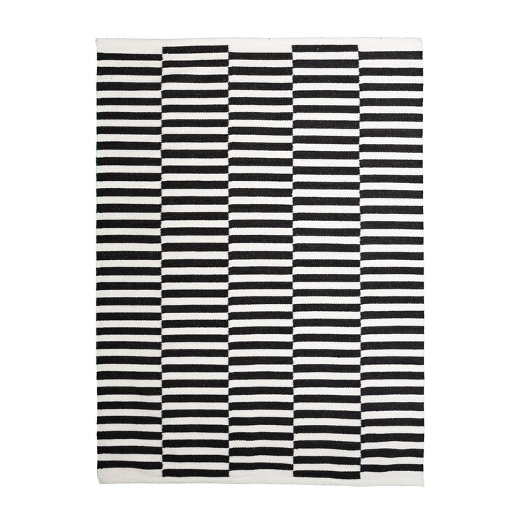 Randig Modern Matta - Dazzle Blocks Svart/Vit - product