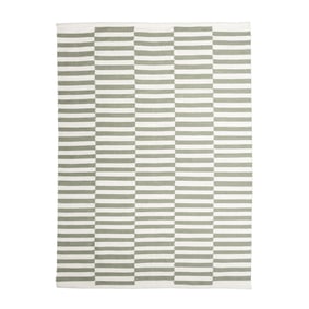 Randig Modern Matta - Dazzle Blocks Grön/Vit - sfeer