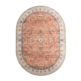 Oval Utomhusmatta Vintage - Santo Flora Terrakotta - sfeer
