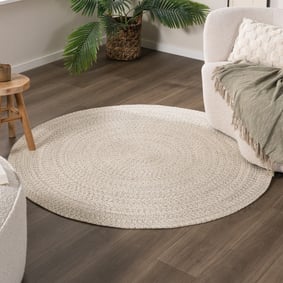 Rund Utomhusmatta I Jute - Bali Vit
