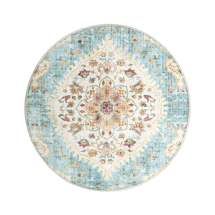 Rund Vintage Utomhusmatta - Santo Mandala Ljusblå - product