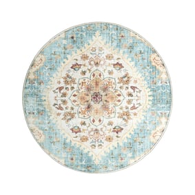 Rund Vintage Utomhusmatta - Santo Mandala Ljusblå - sfeer