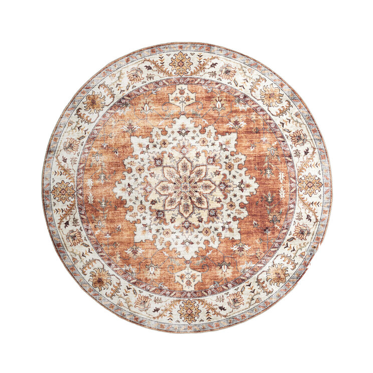 Rund Vintage Utomhusmatta - Santo Medaillon Terrakotta - product