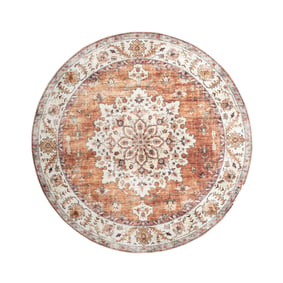 Rund Vintage Utomhusmatta - Santo Medaillon Terrakotta - sfeer